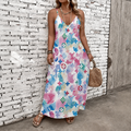 Classic Print V-Neck Pocket Cami Dress 3D1026071017