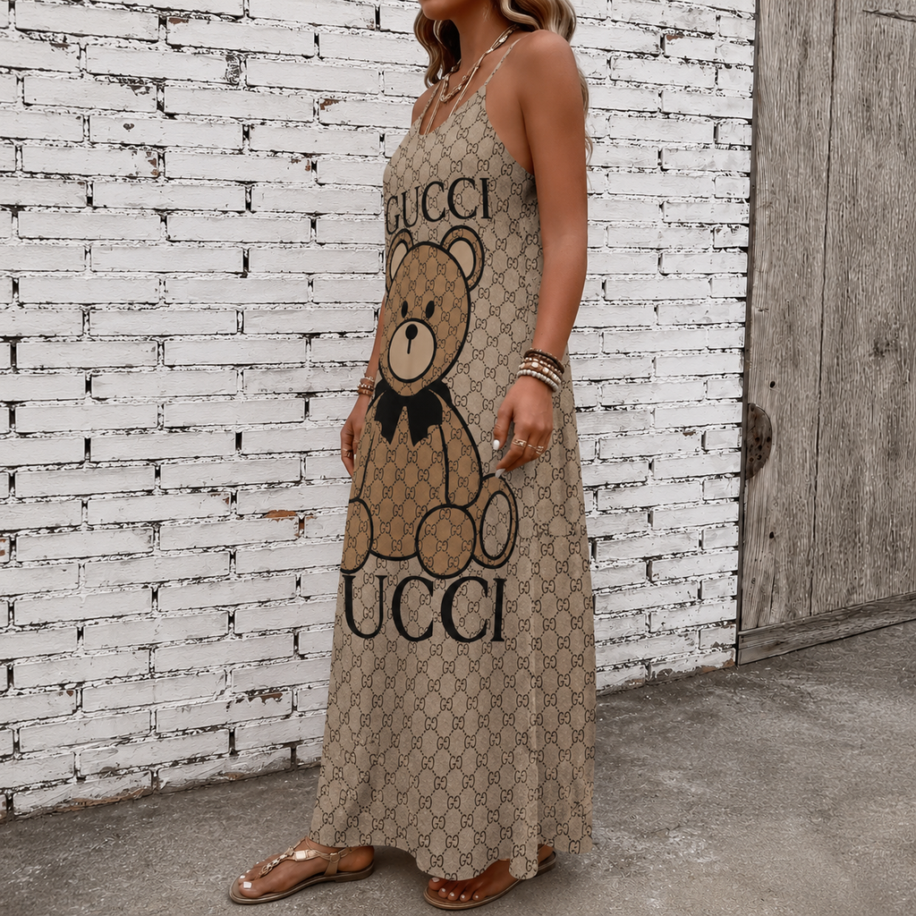 Classic Print V-Neck Pocket Cami Dress 3D1026071023