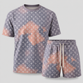 Men's Fashion Printed Short Sleeve Suit 3D1026071025