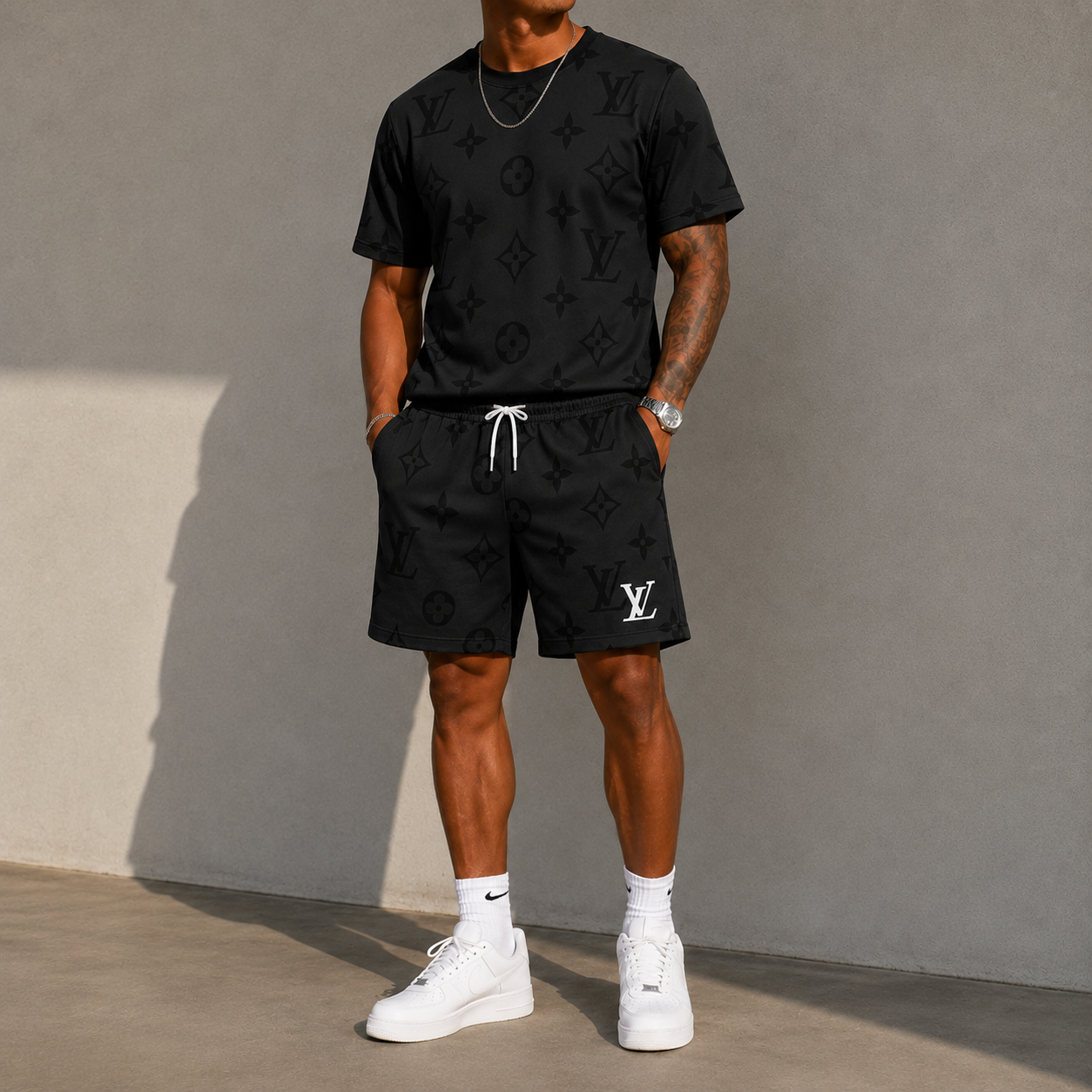 Men's Fashion Printed Short Sleeve Suit 3D1026071026