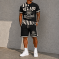 Men's Fashion Printed Short Sleeve Suit 3D1026071323