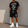 Men's Fashion Printed Short Sleeve Suit 3D1026071320
