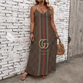 Classic Print V-Neck Pocket Cami Dress 3D1026071613