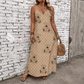 Classic Print V-Neck Pocket Cami Dress 3D1026071615