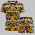Men's Fashion Printed Short Sleeve Suit 3D1026070328