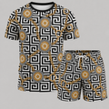 Men's Fashion Printed Short Sleeve Suit 3D1026070324