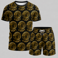 Men's Fashion Printed Short Sleeve Suit 3D1026070325
