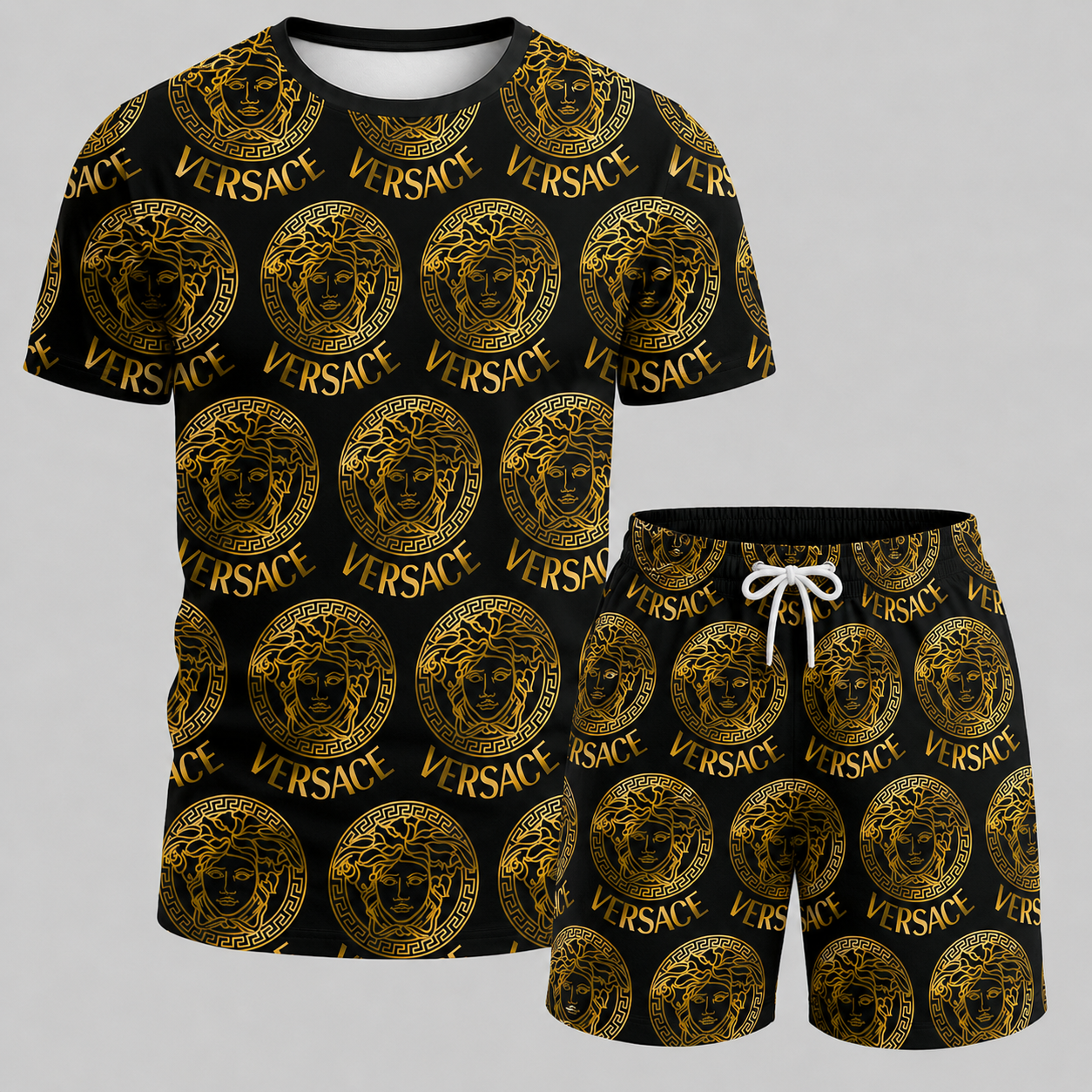 Men's Fashion Printed Short Sleeve Suit 3D1026070325