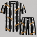 Men's Fashion Printed Short Sleeve Suit 3D1026070326