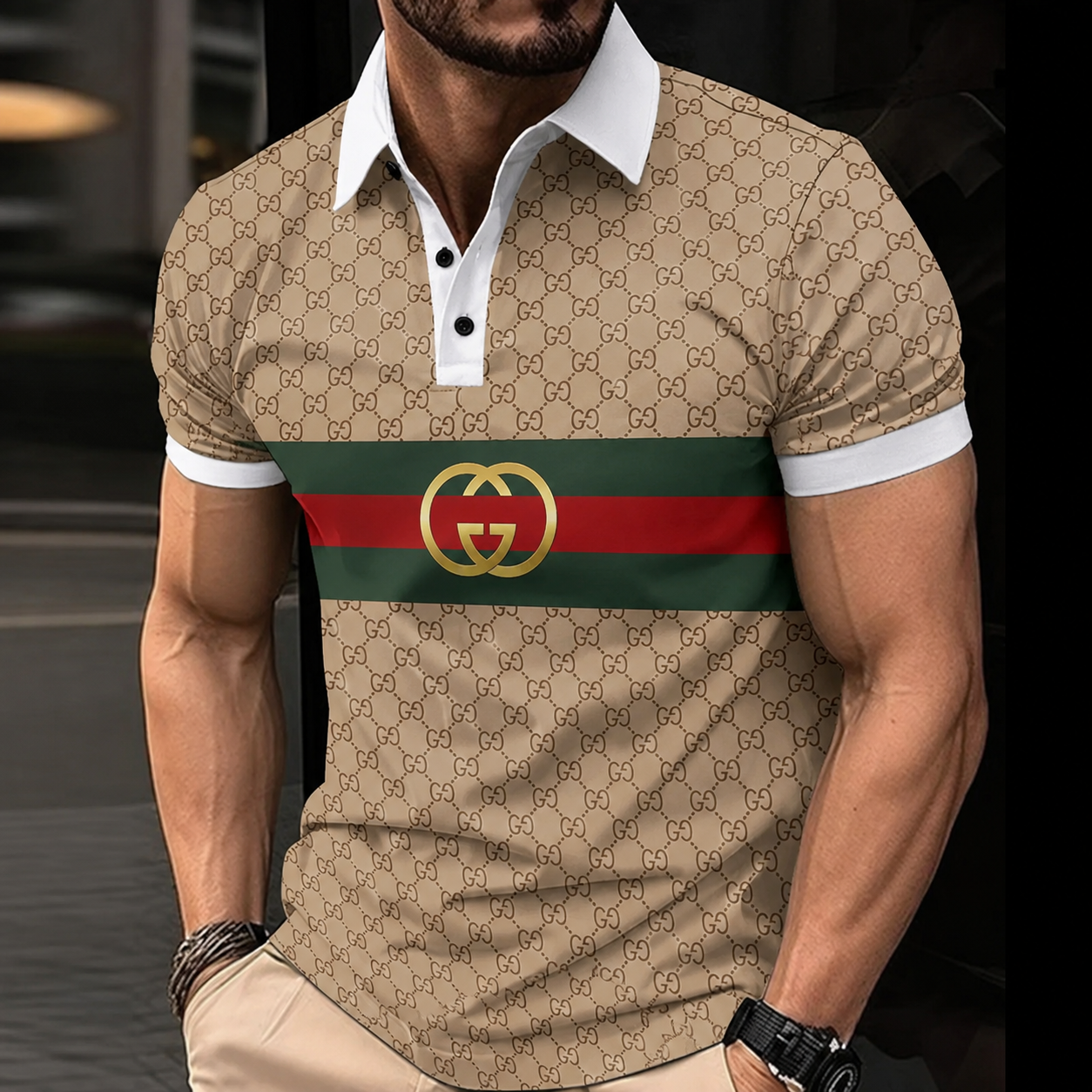 Men's Summer Fashion Printed Polo Shirts 3D1026070316