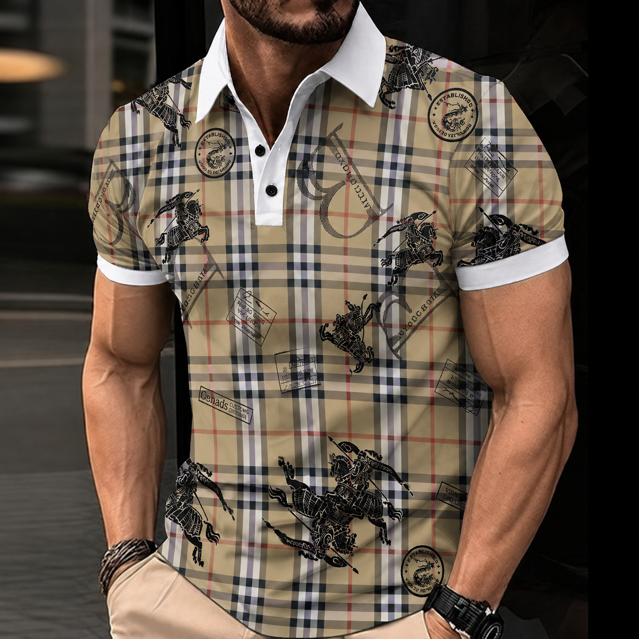 Men's Summer Fashion Printed Polo Shirts 3D1026070319