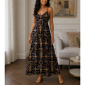 Classic Print V-Neck Pocket Cami Dress 3D1026070336