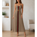 Classic Print V-Neck Pocket Cami Dress 3D1026070332