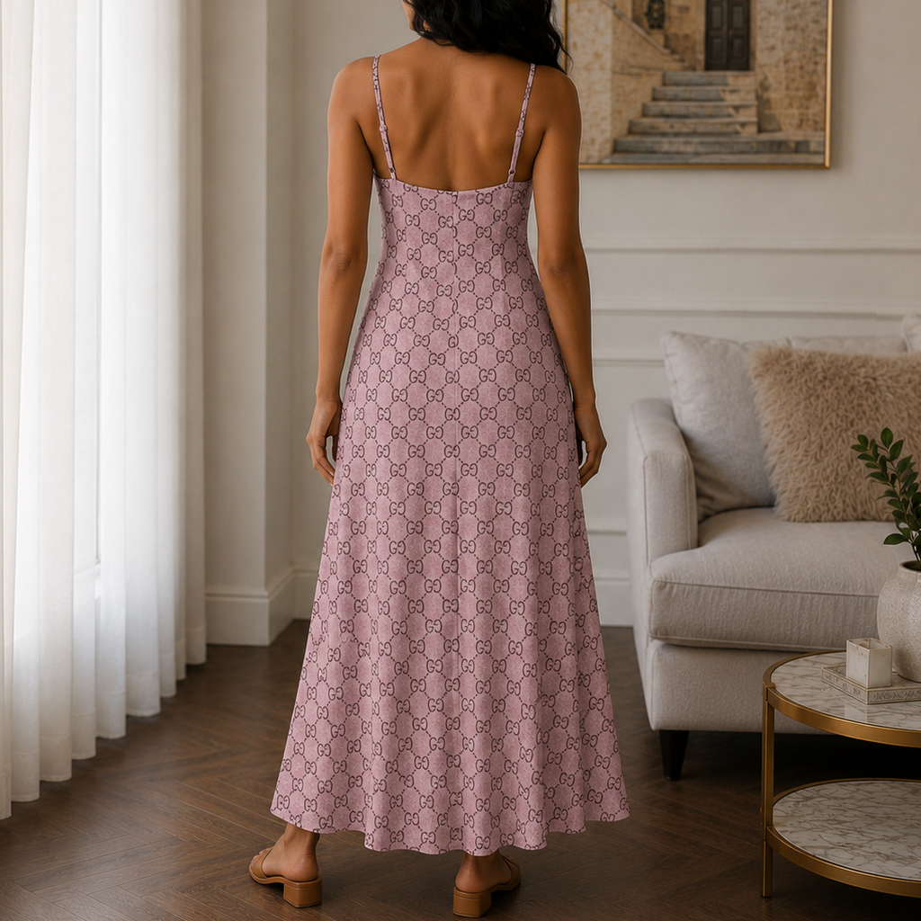 Classic Print V-Neck Pocket Cami Dress 3D1026070333