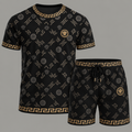Men's Fashion Printed Short Sleeve Suit 3D1026070603