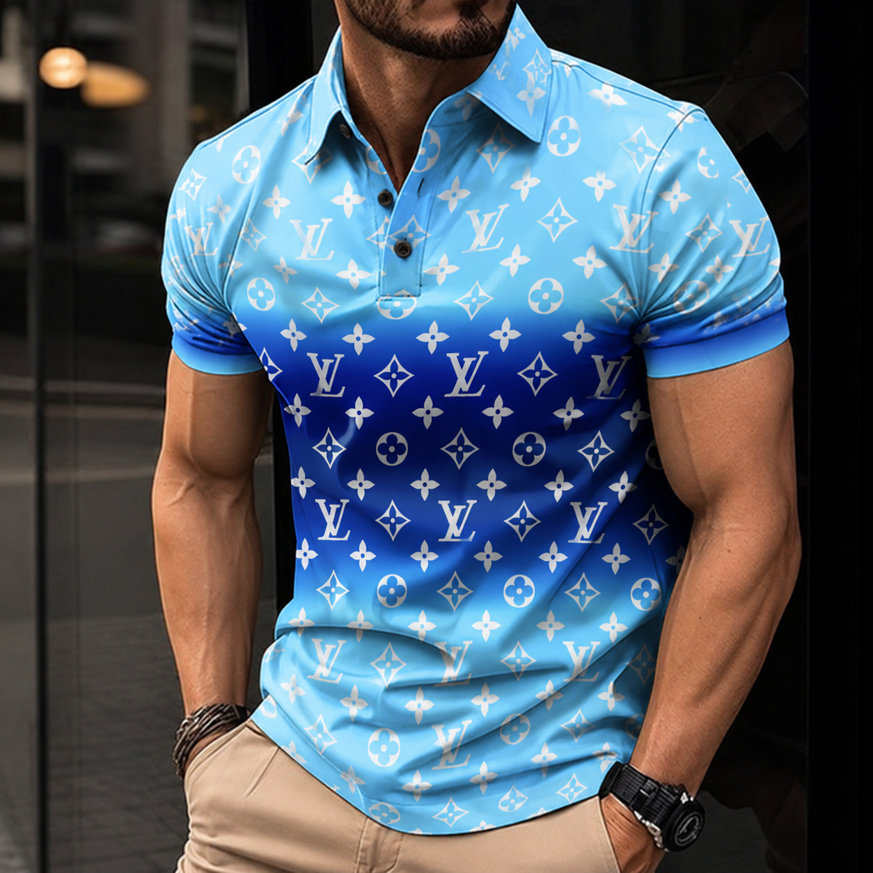 Men's Summer Fashion Printed Polo Shirts 3D1026070621