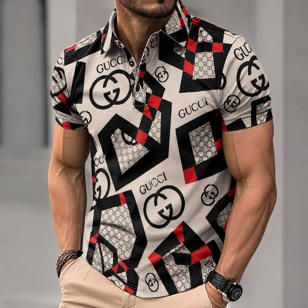 Men's Summer Fashion Printed Polo Shirts 3D1026070616