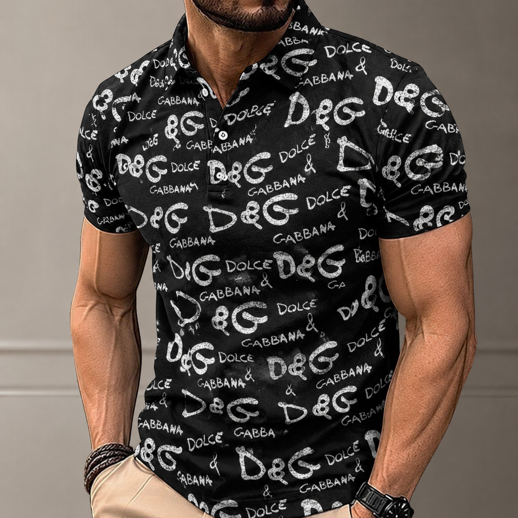 Men's Summer Fashion Printed Polo Shirts 3D1026070615