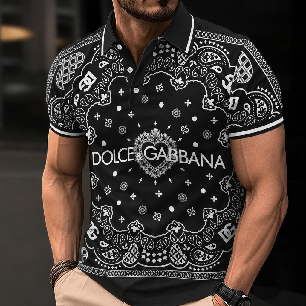 Men's Summer Fashion Printed Polo Shirts 3D1026070614