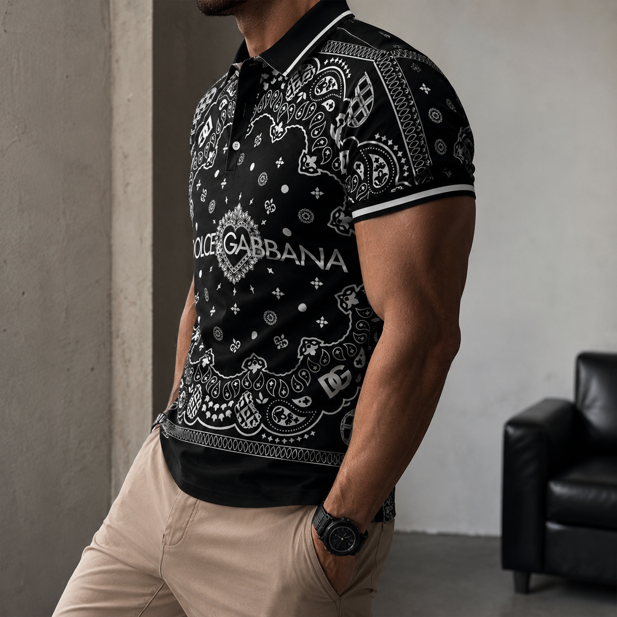 Men's Summer Fashion Printed Polo Shirts 3D1026070614