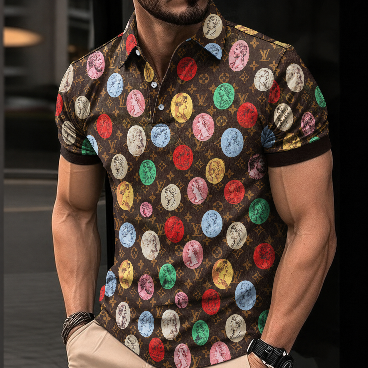 Men's Summer Fashion Printed Polo Shirts 3D1026070611