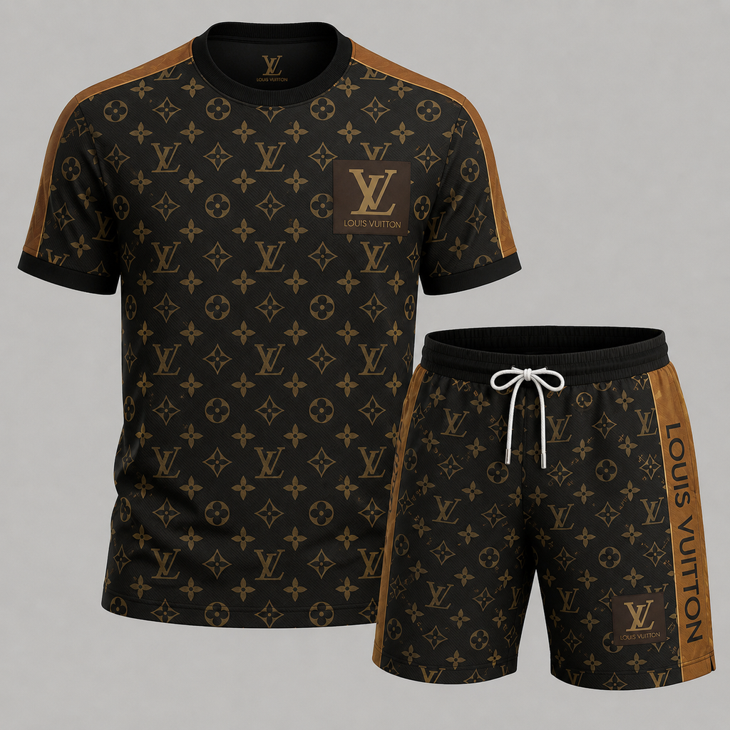 Men's Fashion Printed Short Sleeve Suit 3D1026070722