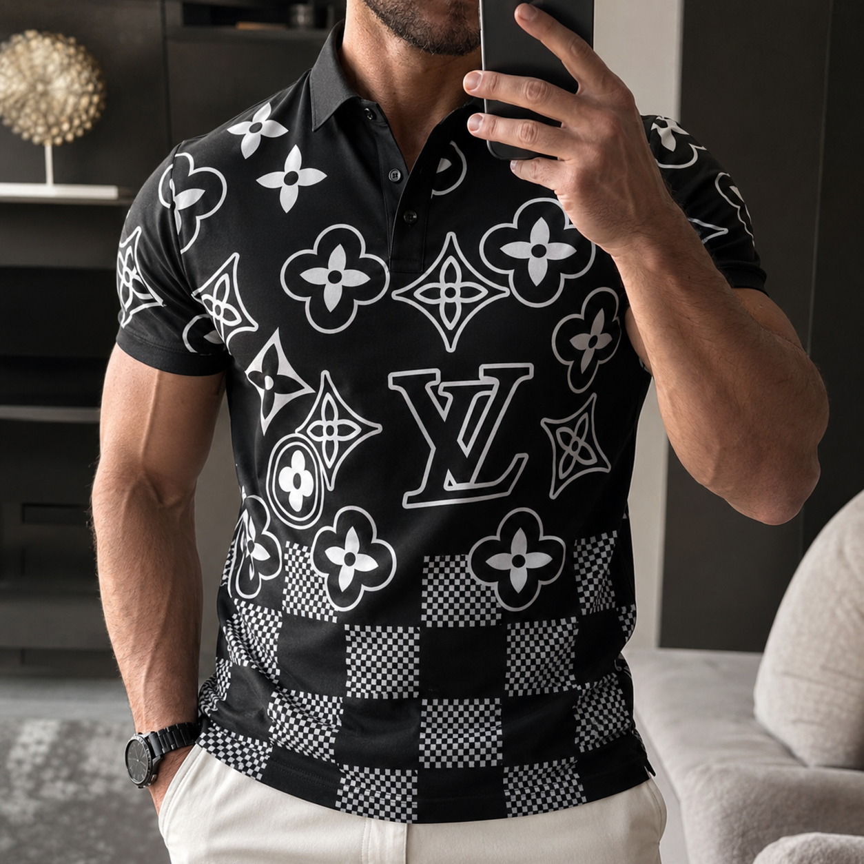 Men's Summer Fashion Printed Polo Shirts 3D1026070711