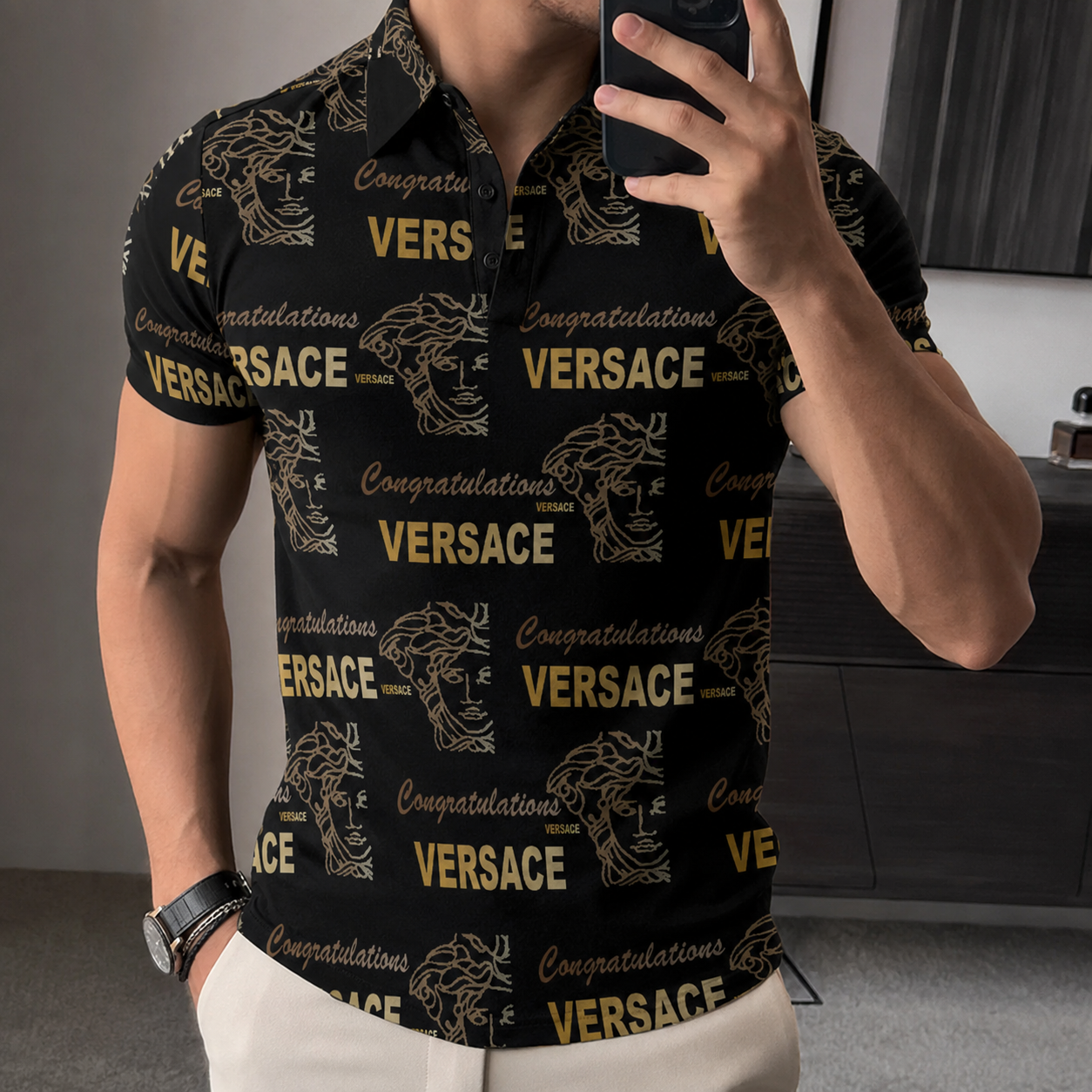 Men's Summer Fashion Printed Polo Shirts 3D1026070716