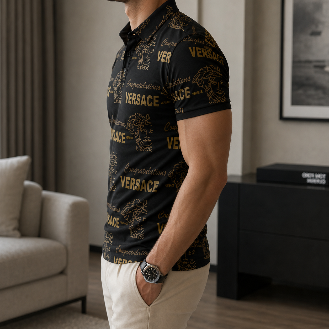 Men's Summer Fashion Printed Polo Shirts 3D1026070716