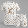 Men's Fashion Printed Short Sleeve Suit 3D1026070803