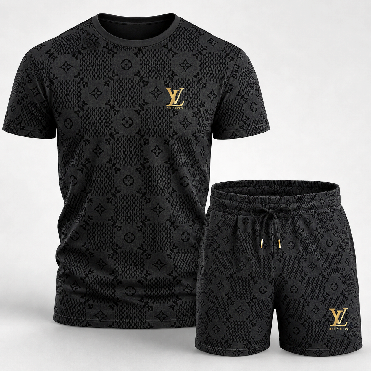 Men's Fashion Printed Short Sleeve Suit 3D1026070805