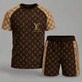 Men's Fashion Printed Short Sleeve Suit 3D1026070813