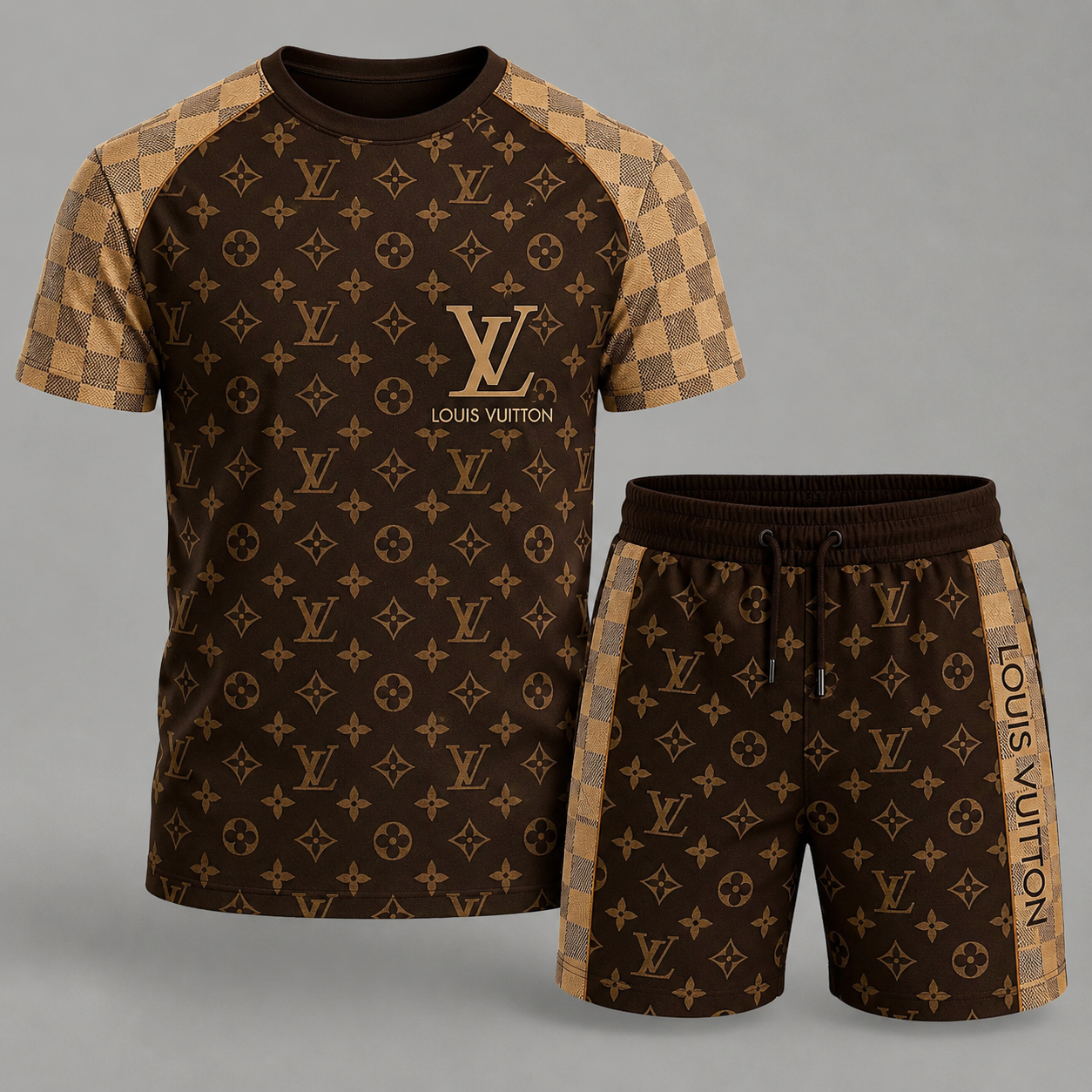 Men's Fashion Printed Short Sleeve Suit 3D1026070813
