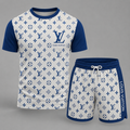 Men's Fashion Printed Short Sleeve Suit 3D1026070814