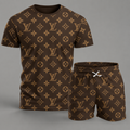 Men's Fashion Printed Short Sleeve Suit 3D1026070815