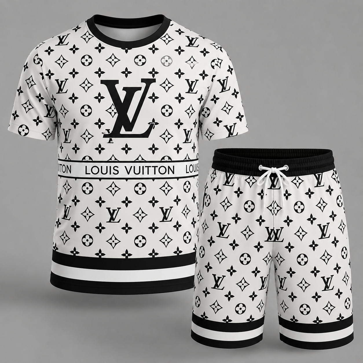 Men's Fashion Printed Short Sleeve Suit 3D1026070816