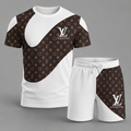 Men's Fashion Printed Short Sleeve Suit 3D1026070818
