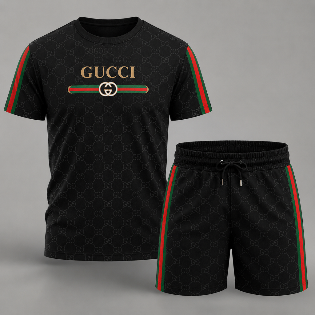 Men's Fashion Printed Short Sleeve Suit 3D1026070826