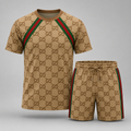 Men's Fashion Printed Short Sleeve Suit 3D1026070827
