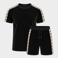 Men's Fashion Printed Short Sleeve Suit 3D1026070829