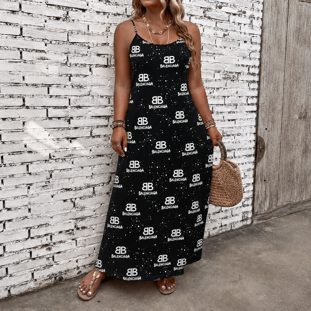 Classic Print V-Neck Pocket Cami Dress 3D1026070907
