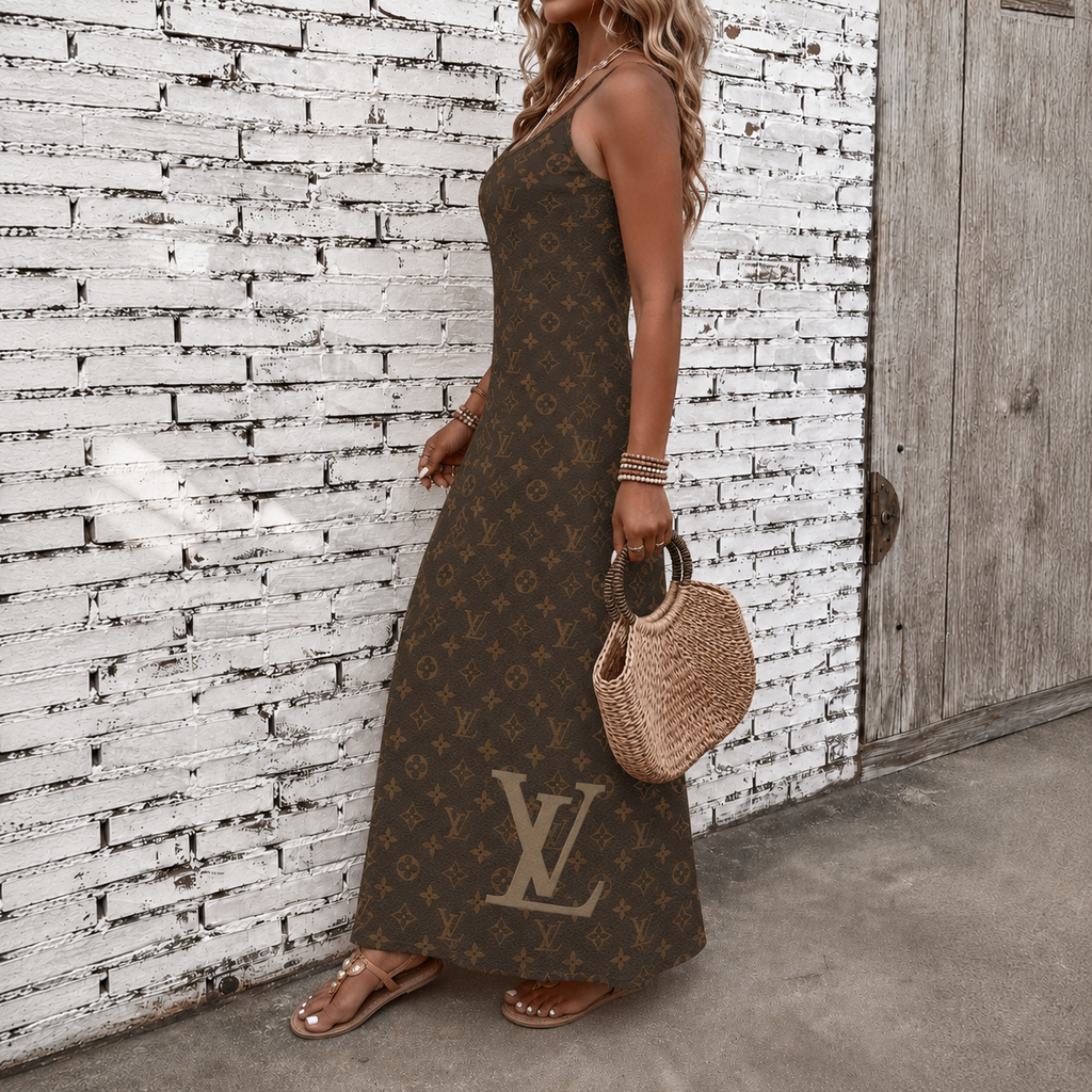 Classic Print V-Neck Pocket Cami Dress 3D1026070901