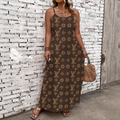 Classic Print V-Neck Pocket Cami Dress 3D1026070909