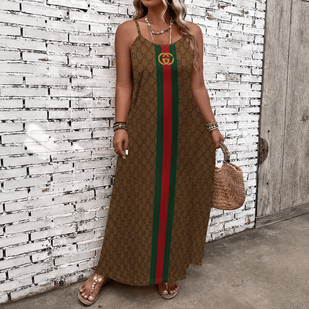 Classic Print V-Neck Pocket Cami Dress 3D1026070910