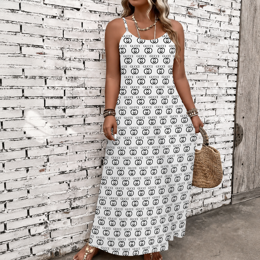 Classic Print V-Neck Pocket Cami Dress 3D1026070912