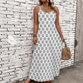 Classic Print V-Neck Pocket Cami Dress 3D1026070912