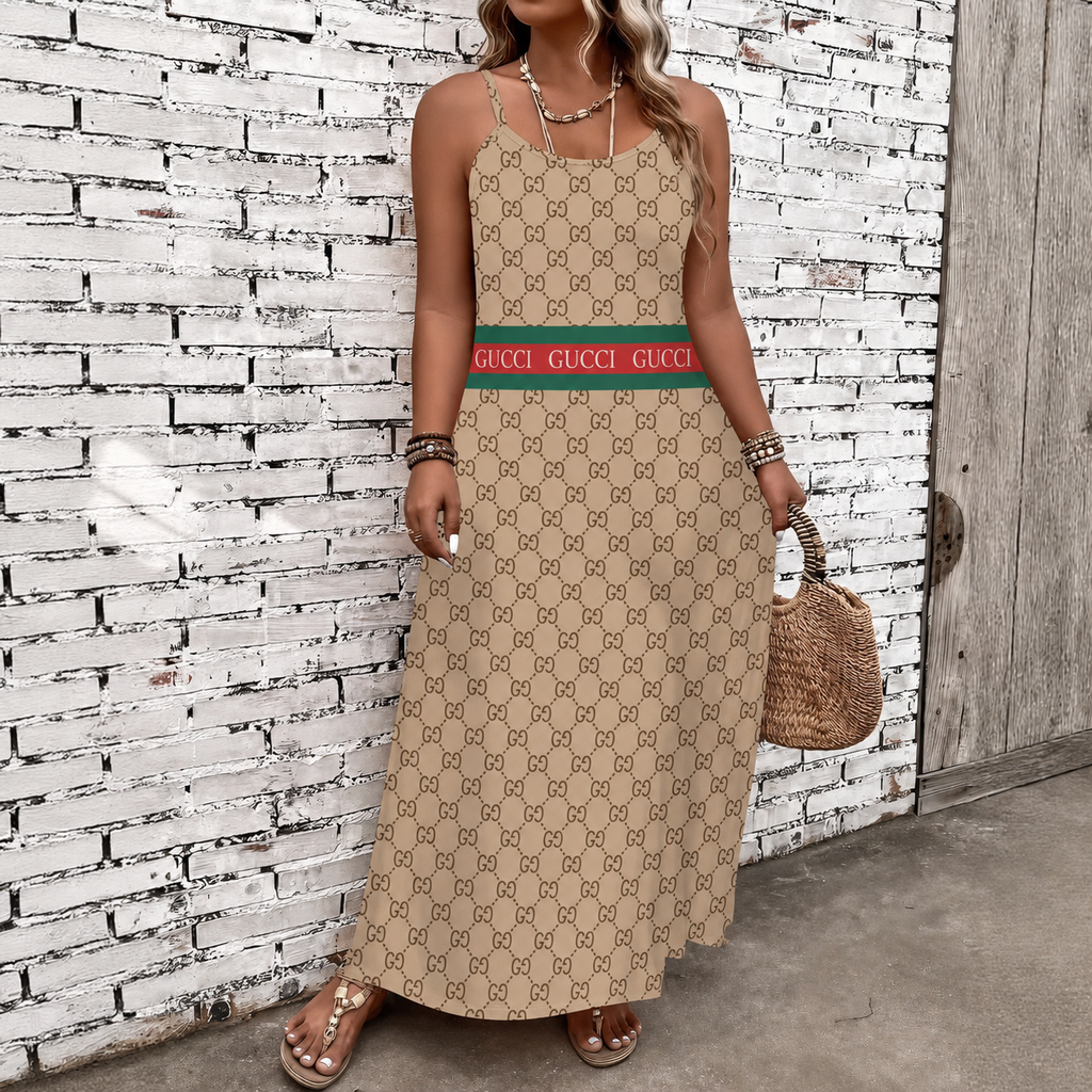 Classic Print V-Neck Pocket Cami Dress 3D1026070913