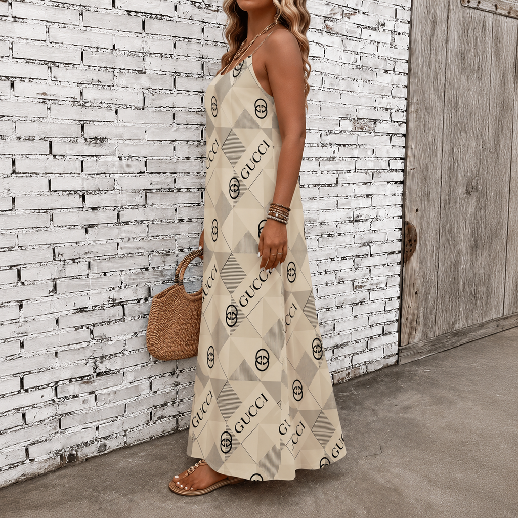Classic Print V-Neck Pocket Cami Dress 3D1026070911