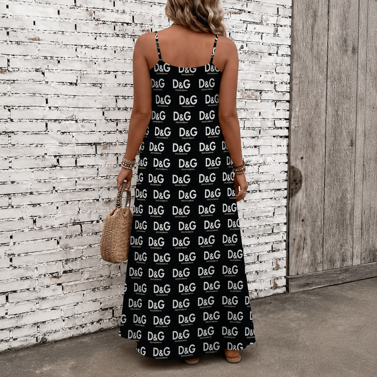 Classic Print V-Neck Pocket Cami Dress 3D1026070918