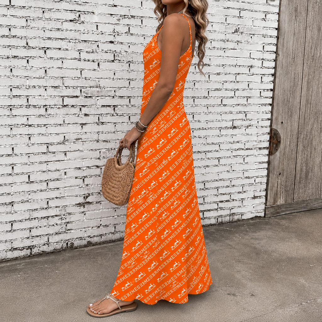 Classic Print V-Neck Pocket Cami Dress 3D1026070915